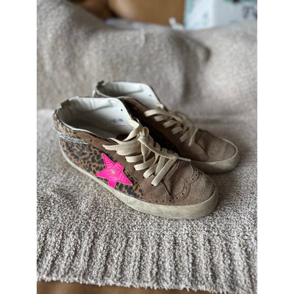 Golden Goose Mid Star Classics, size 39, leopard accents, pink star - Picture 13 of 13